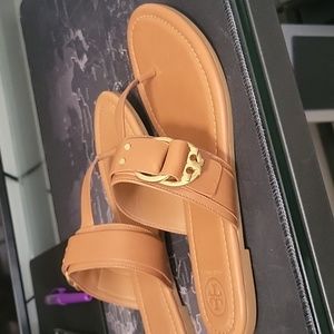 Tory Burch tan flat thong sandal